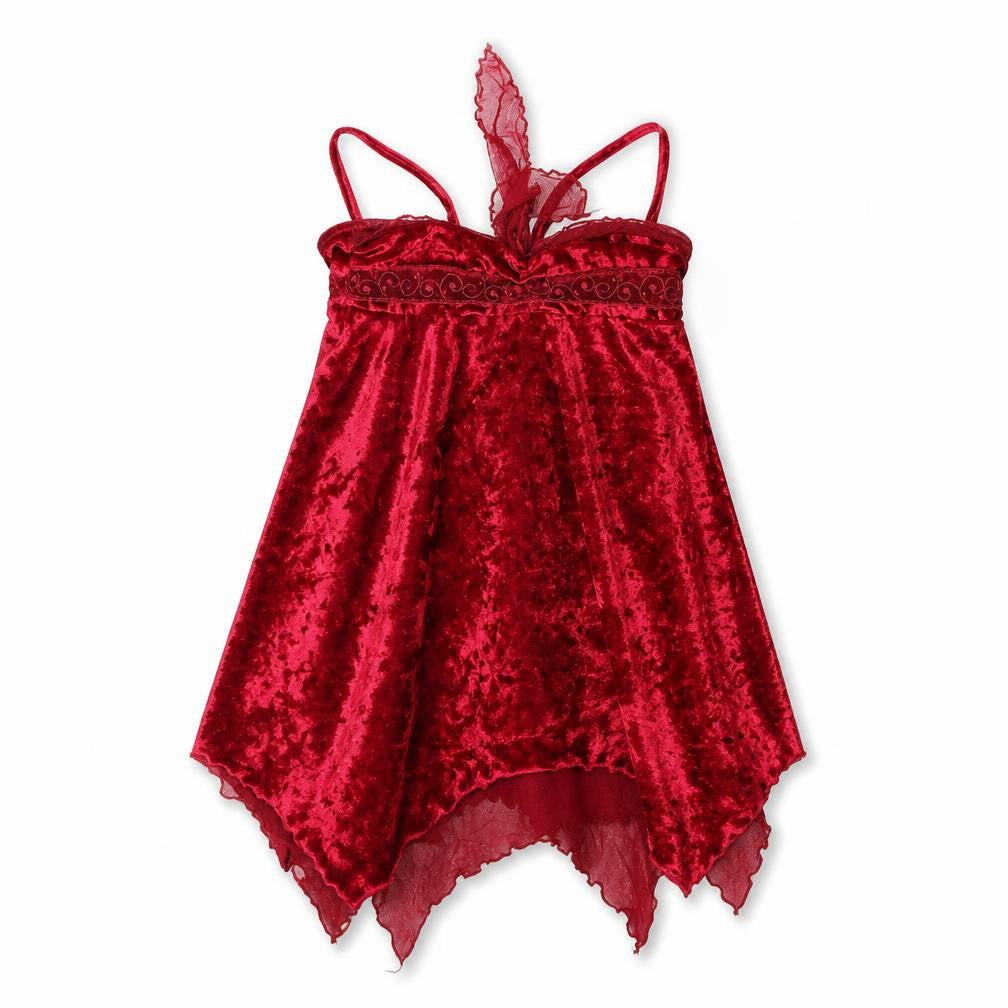 Front view of Next girls’ red nylon basic blouse, size 6, years square neck