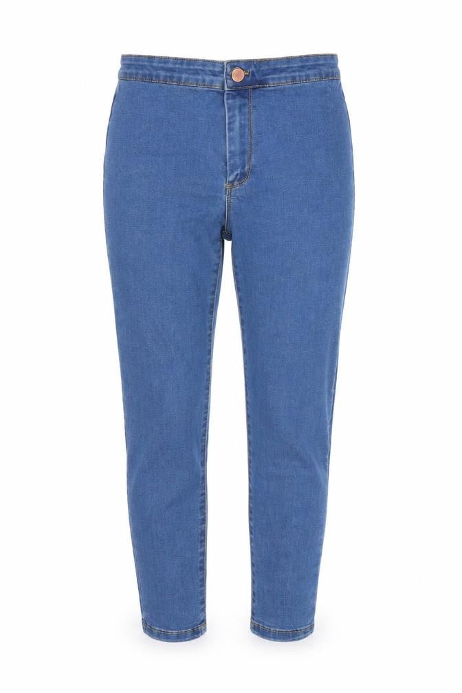 Denim Co Womens Blue  Cotton Cropped Jeans Size 10 L25 in Regular  - Mid blue