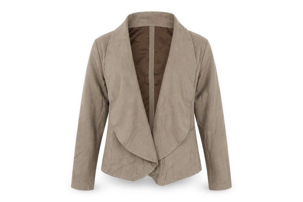Front view of VIVANCE women’s brown jacket, size UK 12