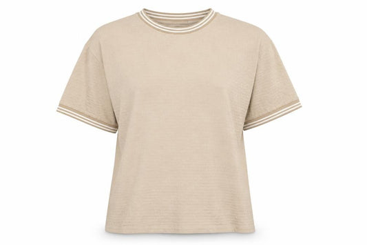 Front view of ASOS women’s beige round neck cotton jumper, size XL