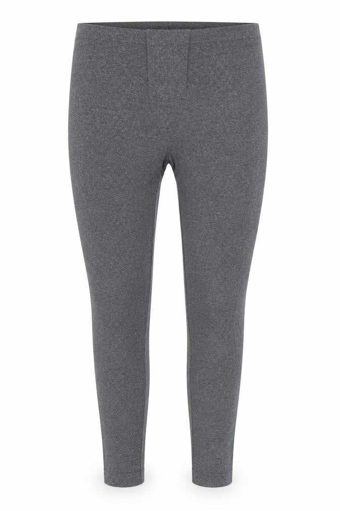 Front view of Preworn women’s grey jogger leggings, 23-inch leg