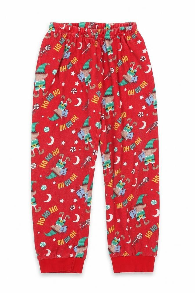 Made By Elves Boys Red Solid Cotton  Pyjama Pants Size 5-6 Years   - CHRISTMAS ELVES