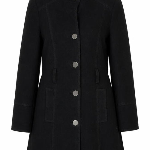 Dorothy Perkins Womens Black   Overcoat Coat Size 12   - Stand Up Collar