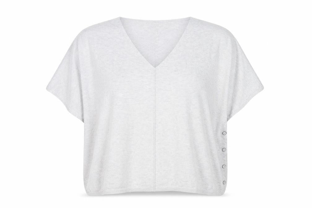 Front view of George women’s grey v-neck nylon jumper, size XL