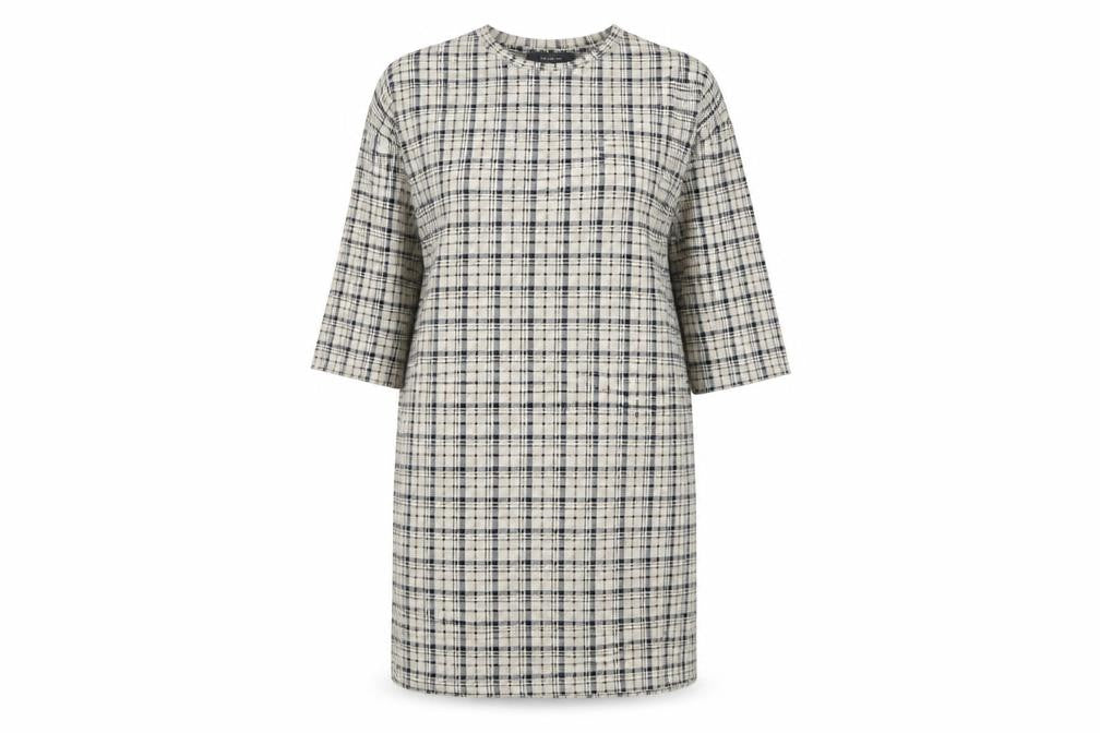 Primark Womens Multicoloured Check Polyester T-Shirt Dress  Size 10  Round Neck