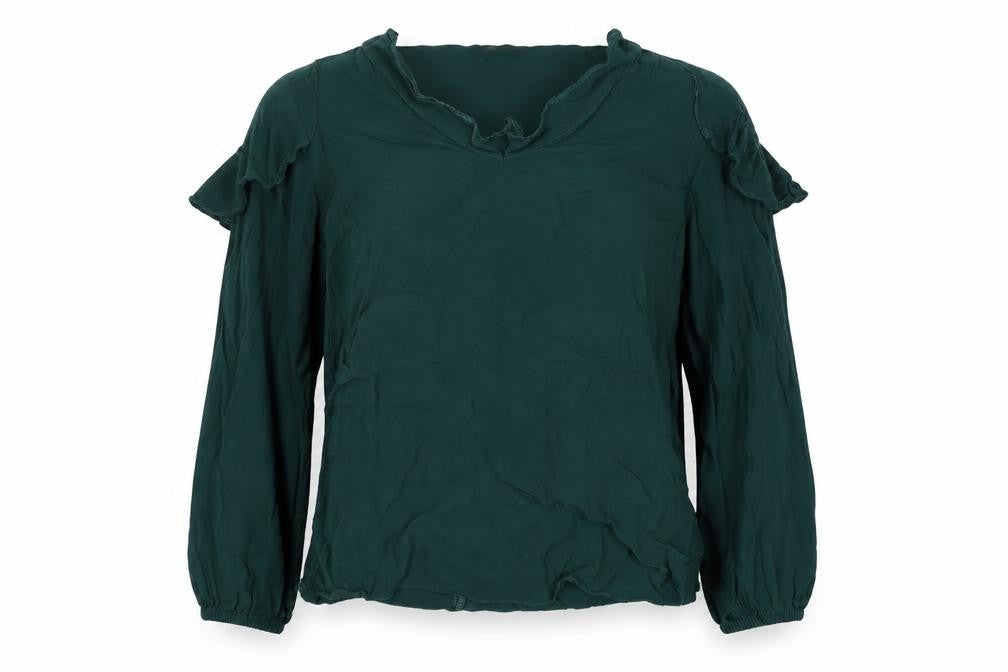 Debenhams Womens Green  Viscose Basic Blouse Size 14 Off the Shoulder