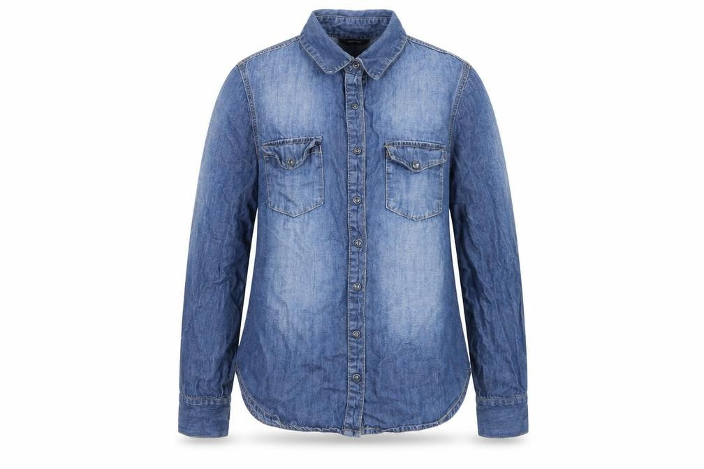 Front view of George women’s blue jacket, size UK 10, snap