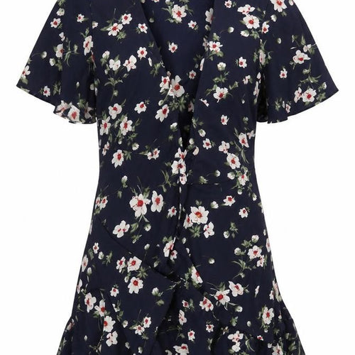 Lucy Wang Womens Blue Round Neck Floral Polyester Cardigan Jumper Size M