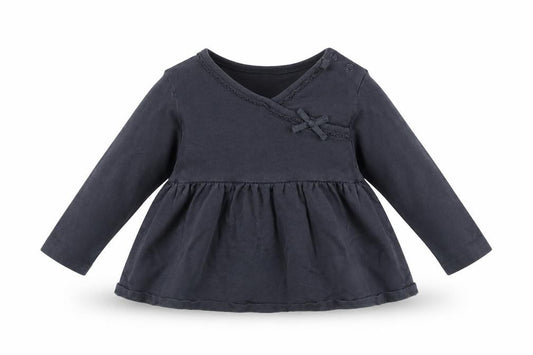 Front view of Next Baby Grey Cotton Basic Blouse, size 9-12, Months Round Neck