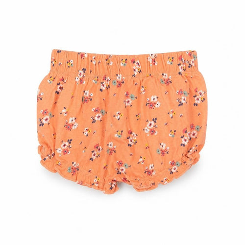 F&F Baby Orange Floral Cotton Jogger Trousers Size 6-9 Months