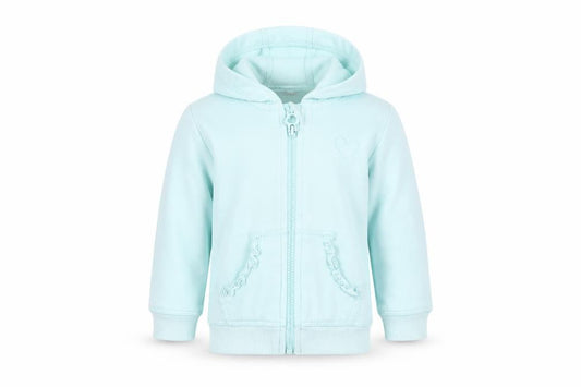Front view of George Baby Blue Cotton Full Zip Jumper, size 12-18, Months