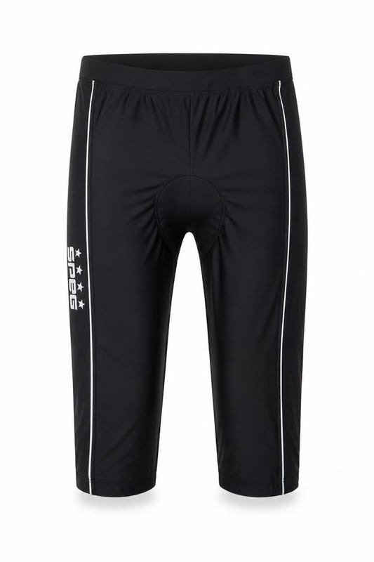 Front view of Speg men’s black track pants trousers, size XL, 15-inch leg regular