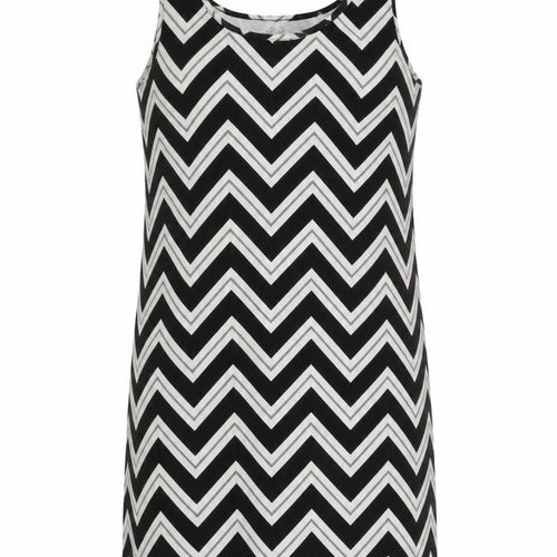 Peacocs Womens Black Geometric Cotton Tank Dress  Size 16