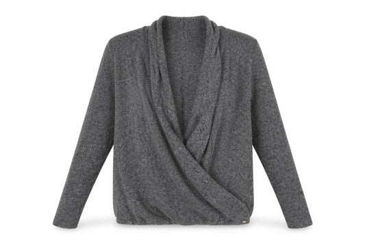 Front view of Next women’s grey polyester top lounge set, size UK 12