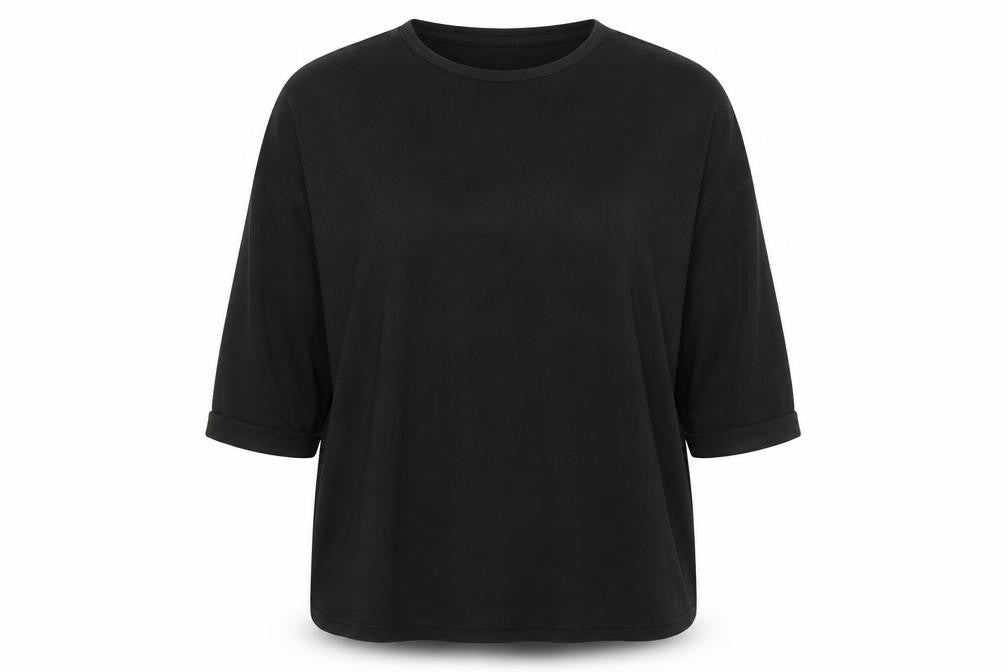 Front view of George women’s black round neck polyester jumper, size M
