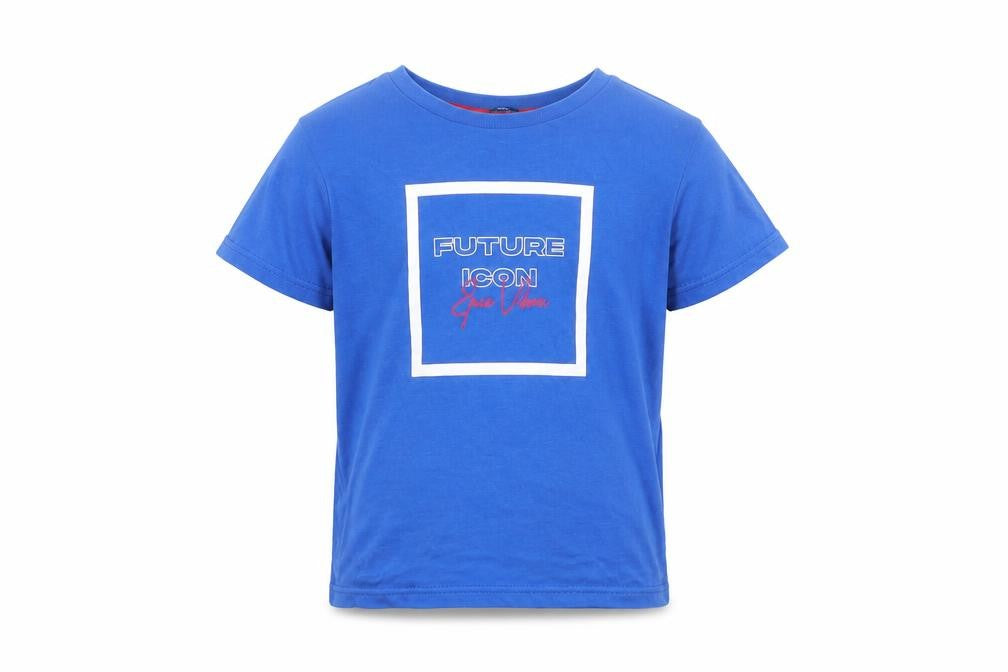 George Girls Blue  Cotton Basic T-Shirt Size 6-7 Years Round Neck