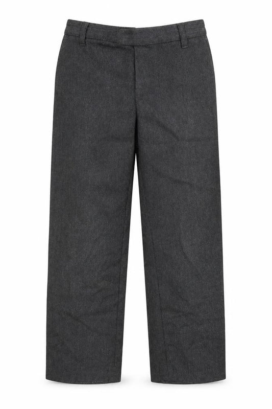 Front view of George boys’ grey polyester dress pants trousers, size 6-7, years regular