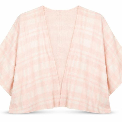 George Womens Pink V-Neck Check Acrylic Cardigan Jumper One Size