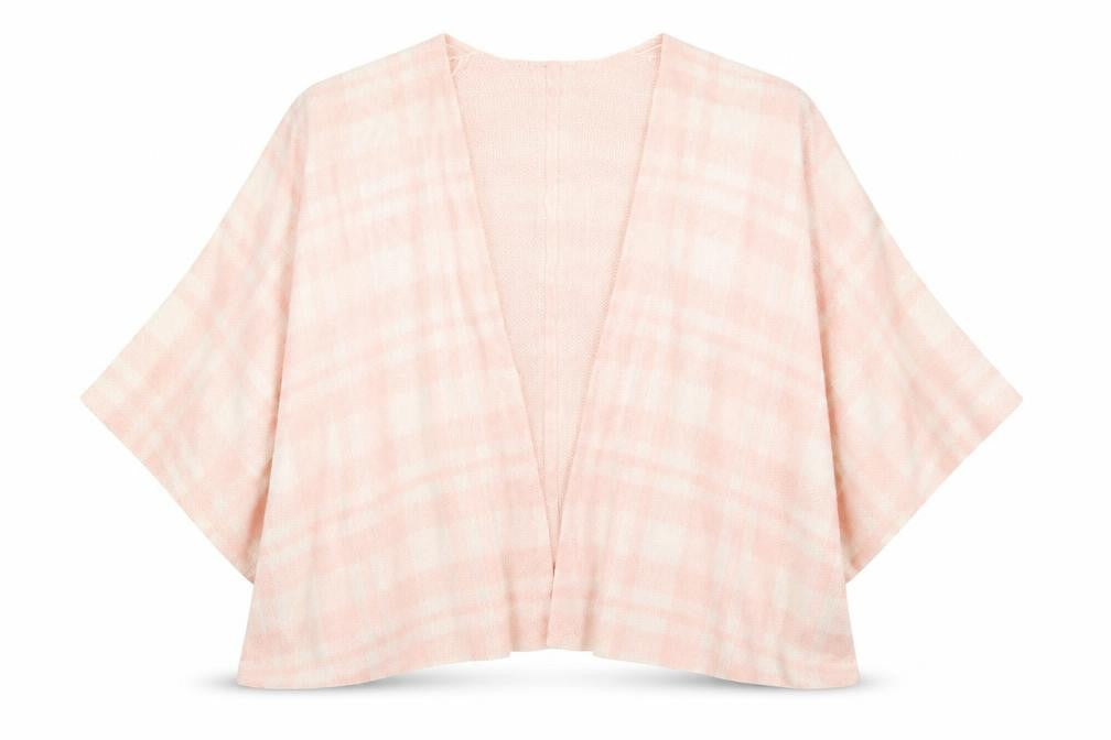 George Womens Pink V-Neck Check Acrylic Cardigan Jumper One Size