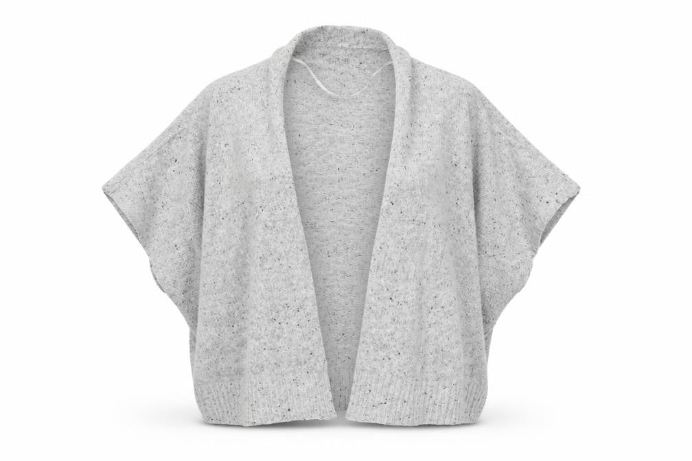 Front view of Atmosphere women’s grey jacket poncho one size