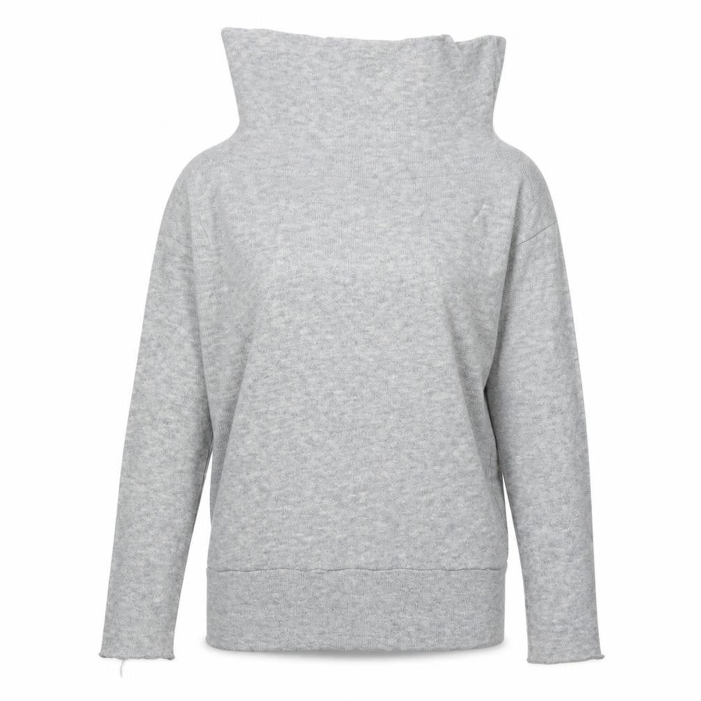 Front view of Preownr women’s grey roll neck jumper, size XL