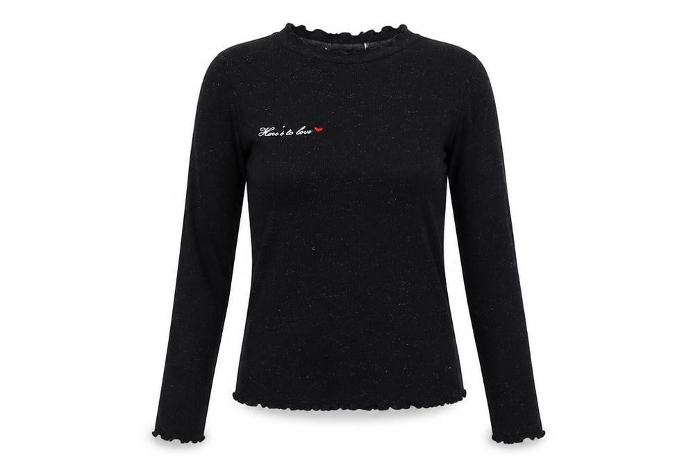 Front view of Primark women’s black polyester basic t-shirt, size S, round neck