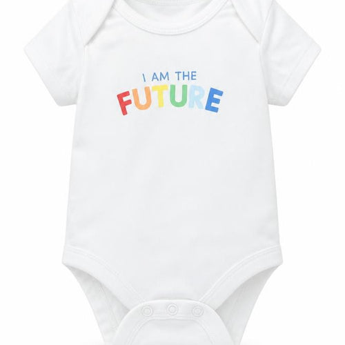 Primark Baby White  Cotton Babygrow One-Piece Size 0-3 Months   - I AM THE FUTURE