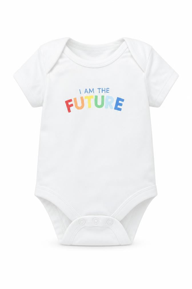 Primark Baby White  Cotton Babygrow One-Piece Size 0-3 Months   - I AM THE FUTURE