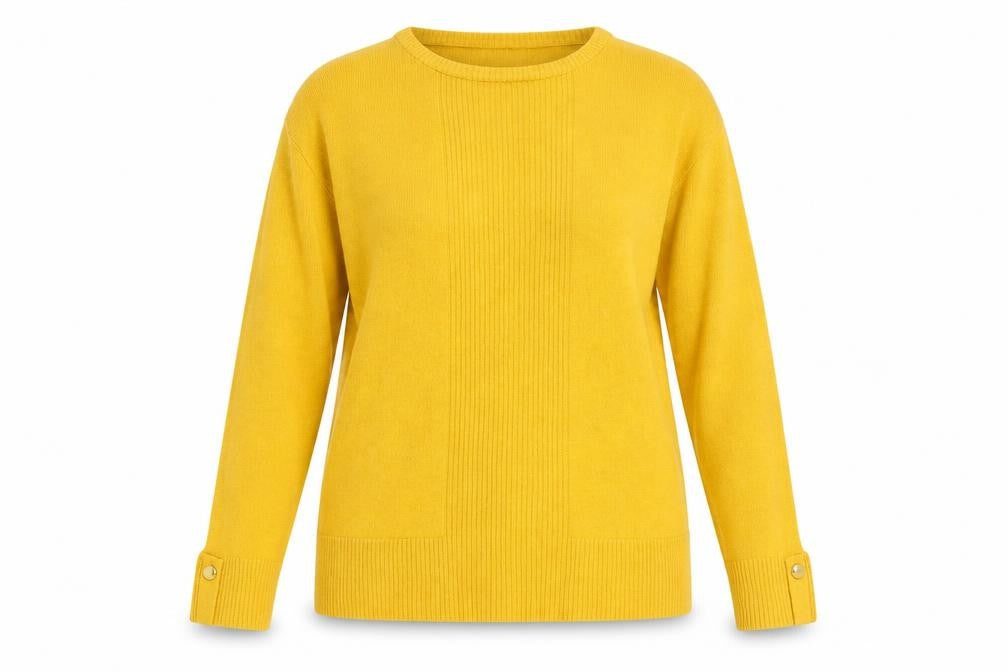 Front view of Select women’s orange roll neck acrylic jumper, size M