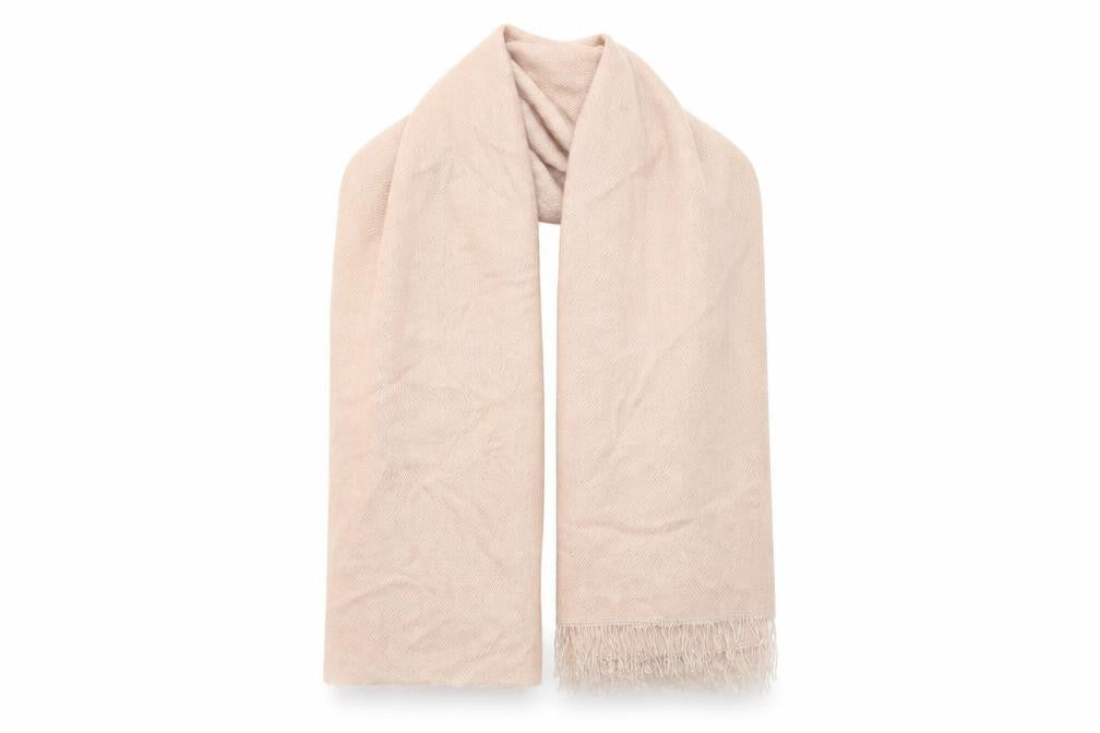 Front view of Preworn women’s beige shawl/wrap