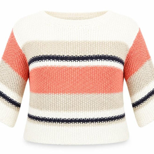 Dorothy Perkins Womens Pink Round Neck Striped Acrylic Pullover Jumper Size 16
