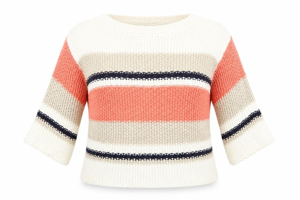 Dorothy Perkins Womens Pink Round Neck Striped Acrylic Pullover Jumper Size 16