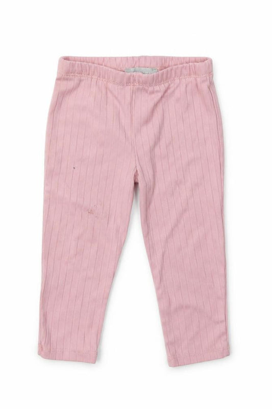 Front view of Primark Baby Pink Polyester Jogger Leggings, size 6-9, Months