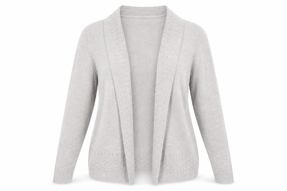 Marks and Spencer Womens Grey Roll Neck  Viscose Cardigan Jumper Size 12