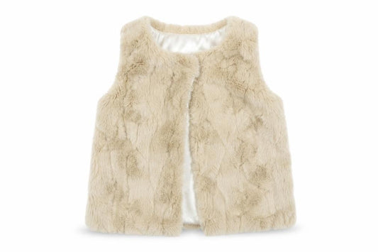 Front view of F&F Baby Beige Acrylic Shrug Jumper, size 18-24, Months