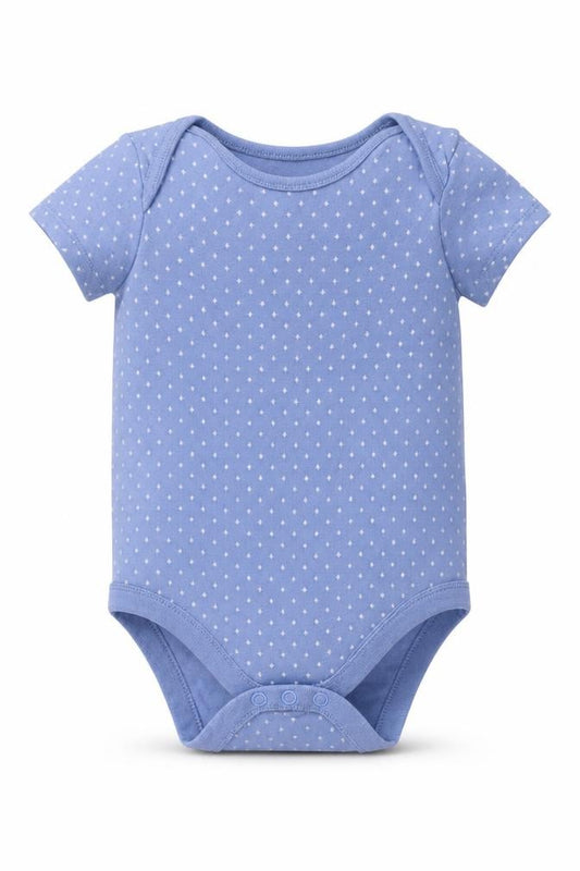 F&F Baby Blue Polka Dot Cotton Romper One-Piece Size 18-24 Months