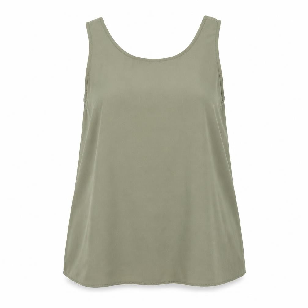 Front view of Atmosphere women’s green polyester basic blouse, size UK 10, round neck
