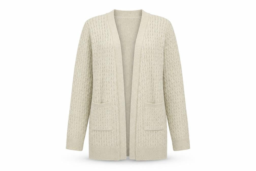ME Womens Beige   Acrylic Cardigan Jumper Size M