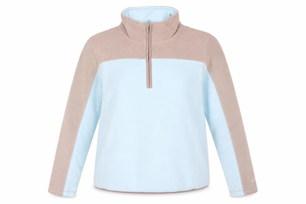 Front view of Active women’s multicoloured high neck polyester jumper, size UK 14