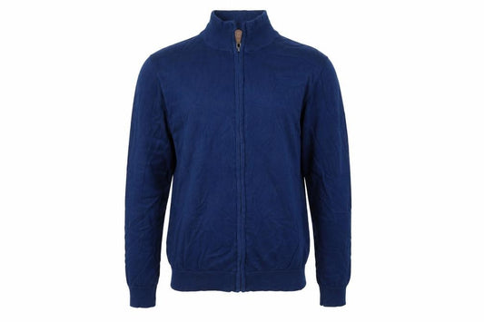 Front view of Cotton Traders men’s blue jacket, size M