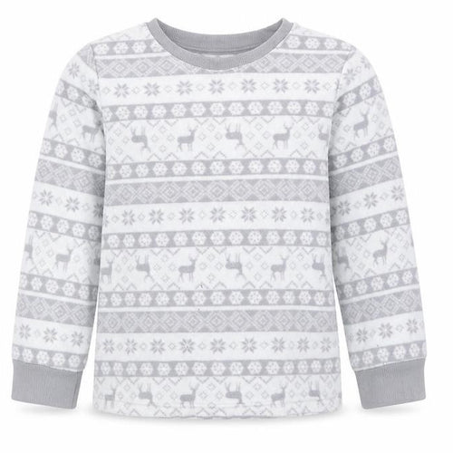 F&F Girls Grey Fair Isle Polyester  Pyjama Top Size 5-6 Years