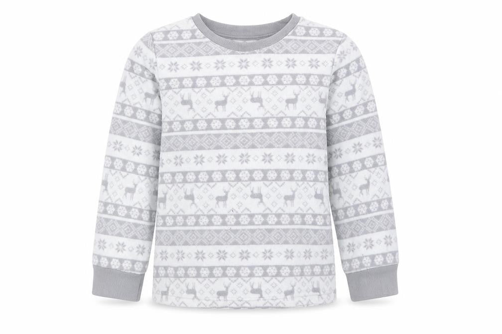 F&F Girls Grey Fair Isle Polyester  Pyjama Top Size 5-6 Years