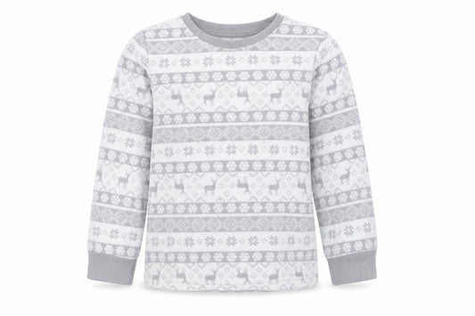 F&F Girls Grey Fair Isle Polyester  Pyjama Top Size 5-6 Years