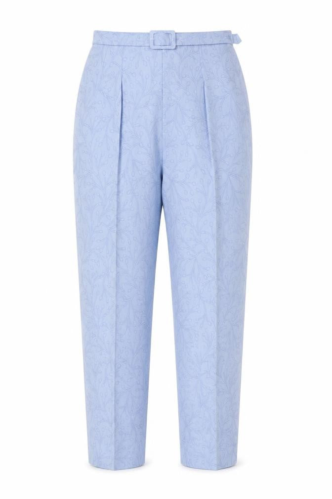 Grace Womens Blue Floral Acetate Trousers  Size 10 L28 in Regular