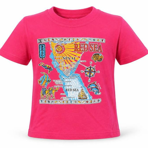 Preworn Girls Pink  Cotton Basic T-Shirt Size 4 Years Round Neck  - Red Sea, Egypt