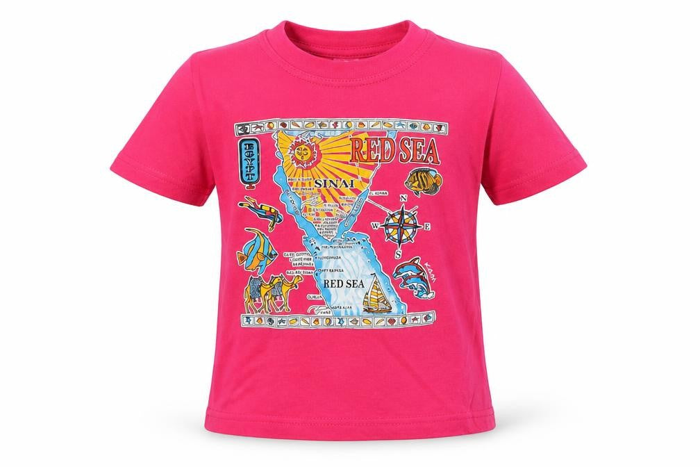 Preworn Girls Pink  Cotton Basic T-Shirt Size 4 Years Round Neck  - Red Sea, Egypt