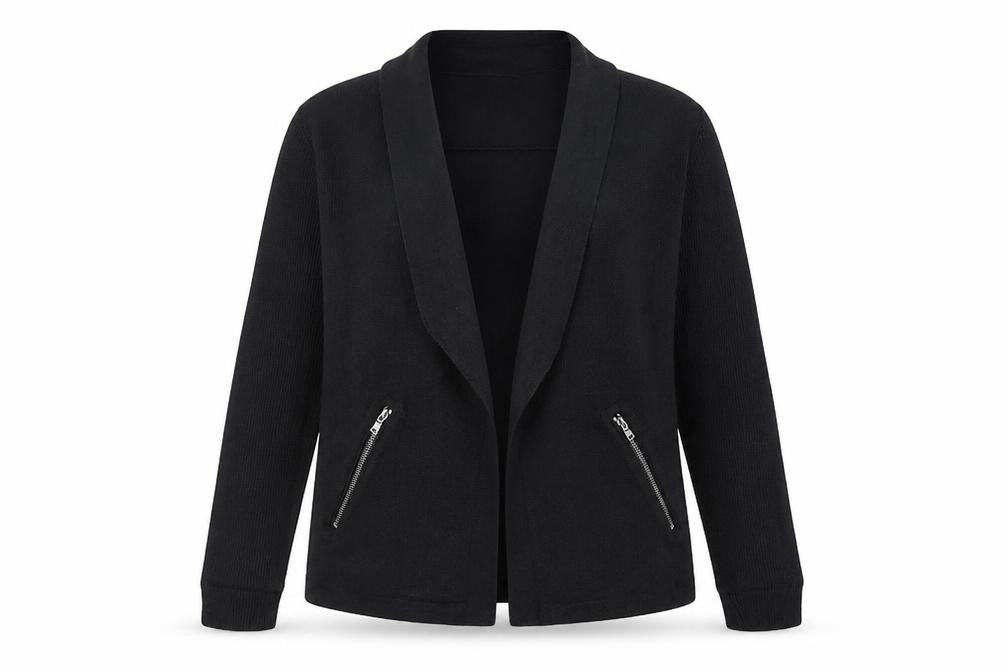 Front view of Marks & Spencer women’s black jacket, size UK 12