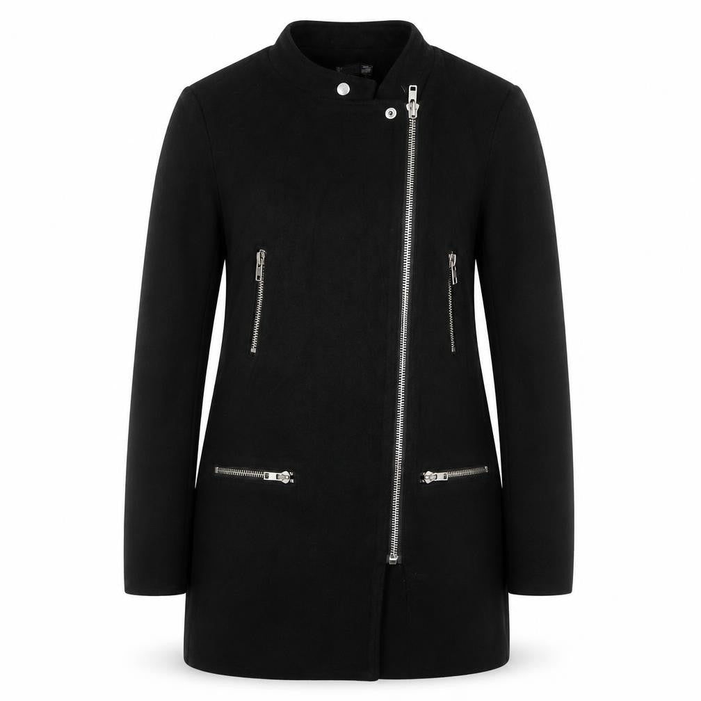 Front view of Missguided women’s black jacket, size UK 10