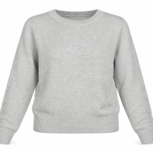 Divided Womens Grey Round Neck  Acrylic Pullover Jumper Size M   - Mid Grey Soft texture