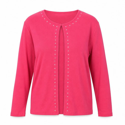 TIGI Womens Pink Round Neck  Polyester Cardigan Jumper Size 14